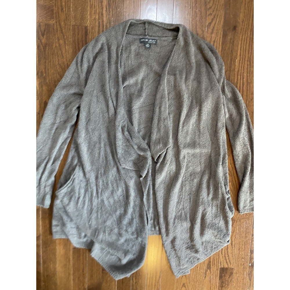Barefoot Dreams Gray Open Asymmetrical Cárdigan S M Calypso Wrap